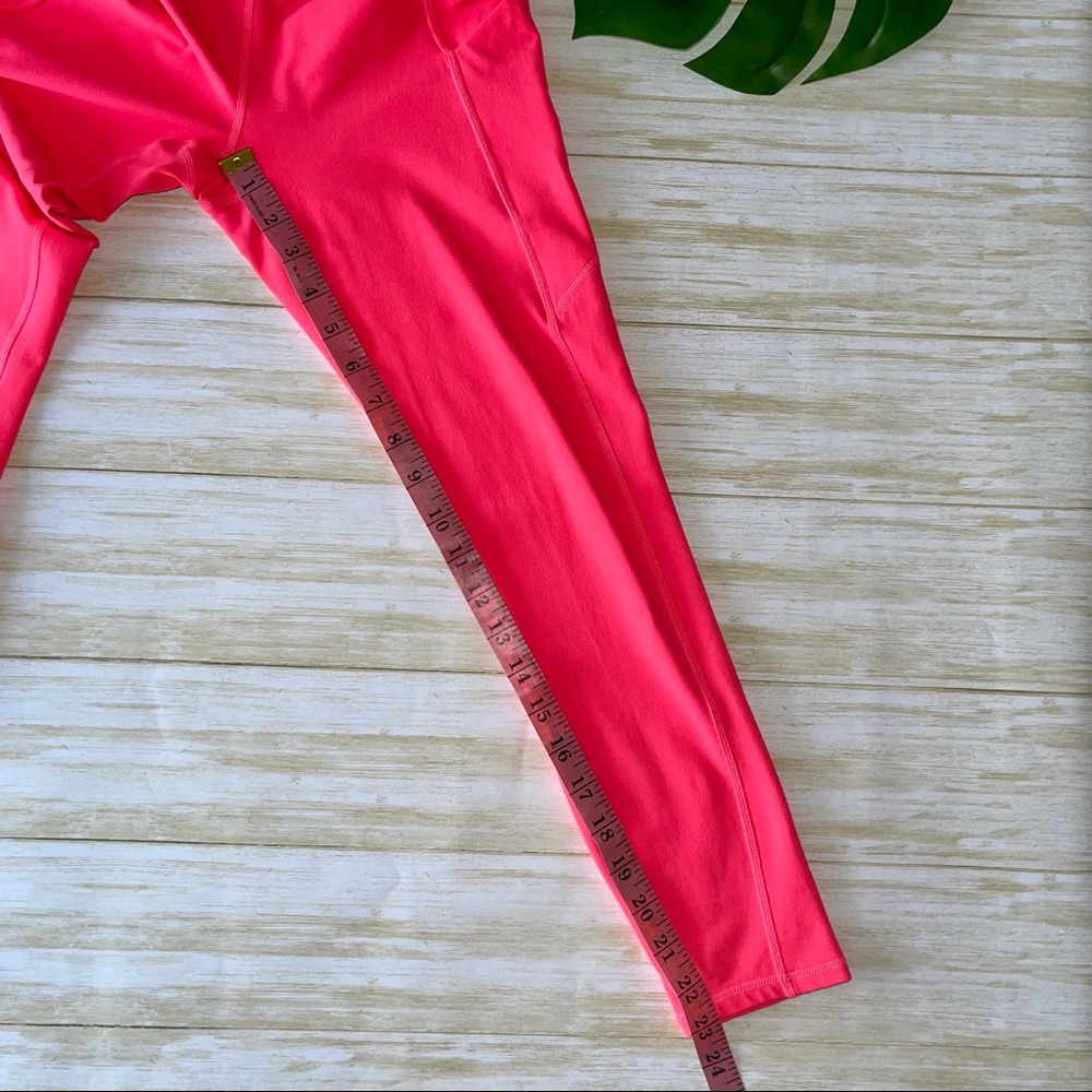 Fabletics High Waisted Legging with Pockets Neon Pink - Small - Picture 2 of 5